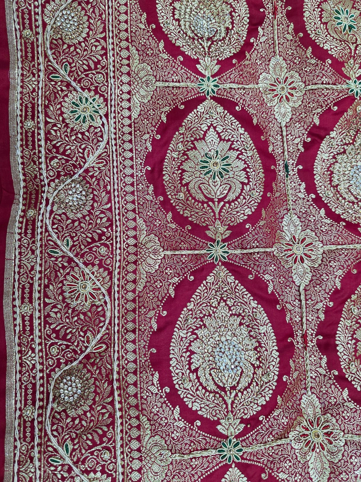 Maroon Zardozi Zarkan Banarasi Saree