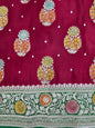 Maroon Mina Kari Zarkan Swarovski Banarasi Saree