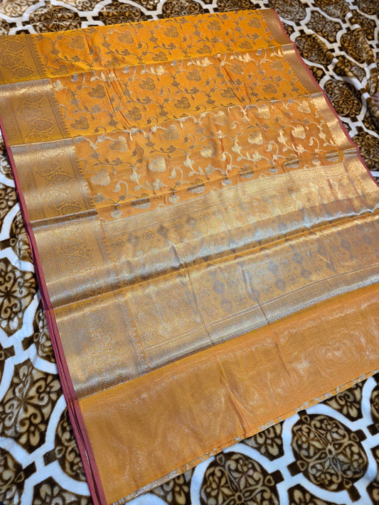 Yellow Banarasi Saree