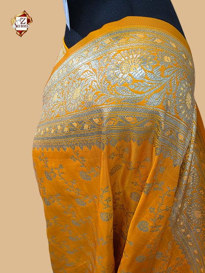 Yellow Banarasi Katan Saree