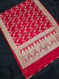 Red Zarkan Swarovski Banarasi Katan Saree
