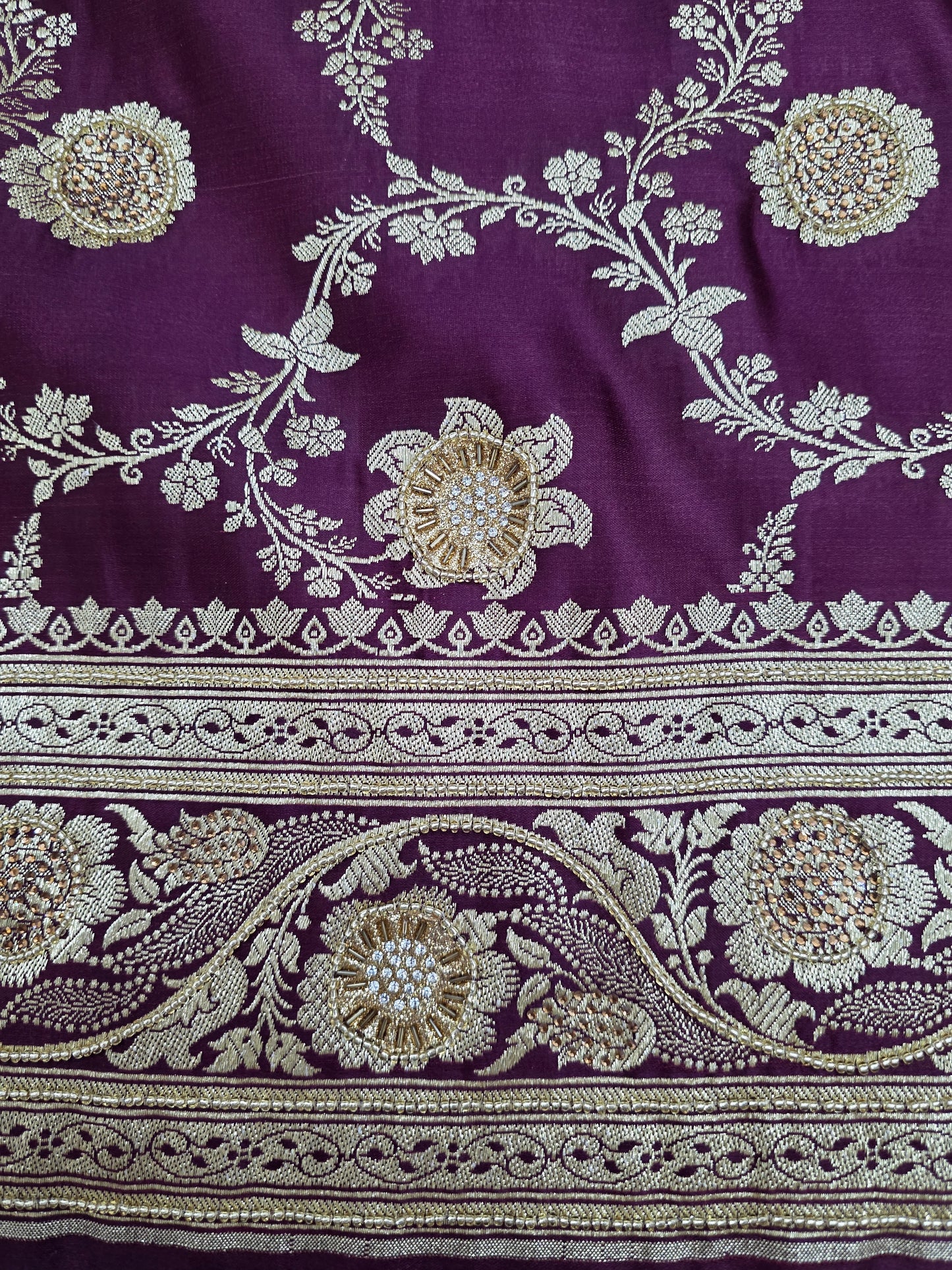 Purple Moti Banarasi Saree