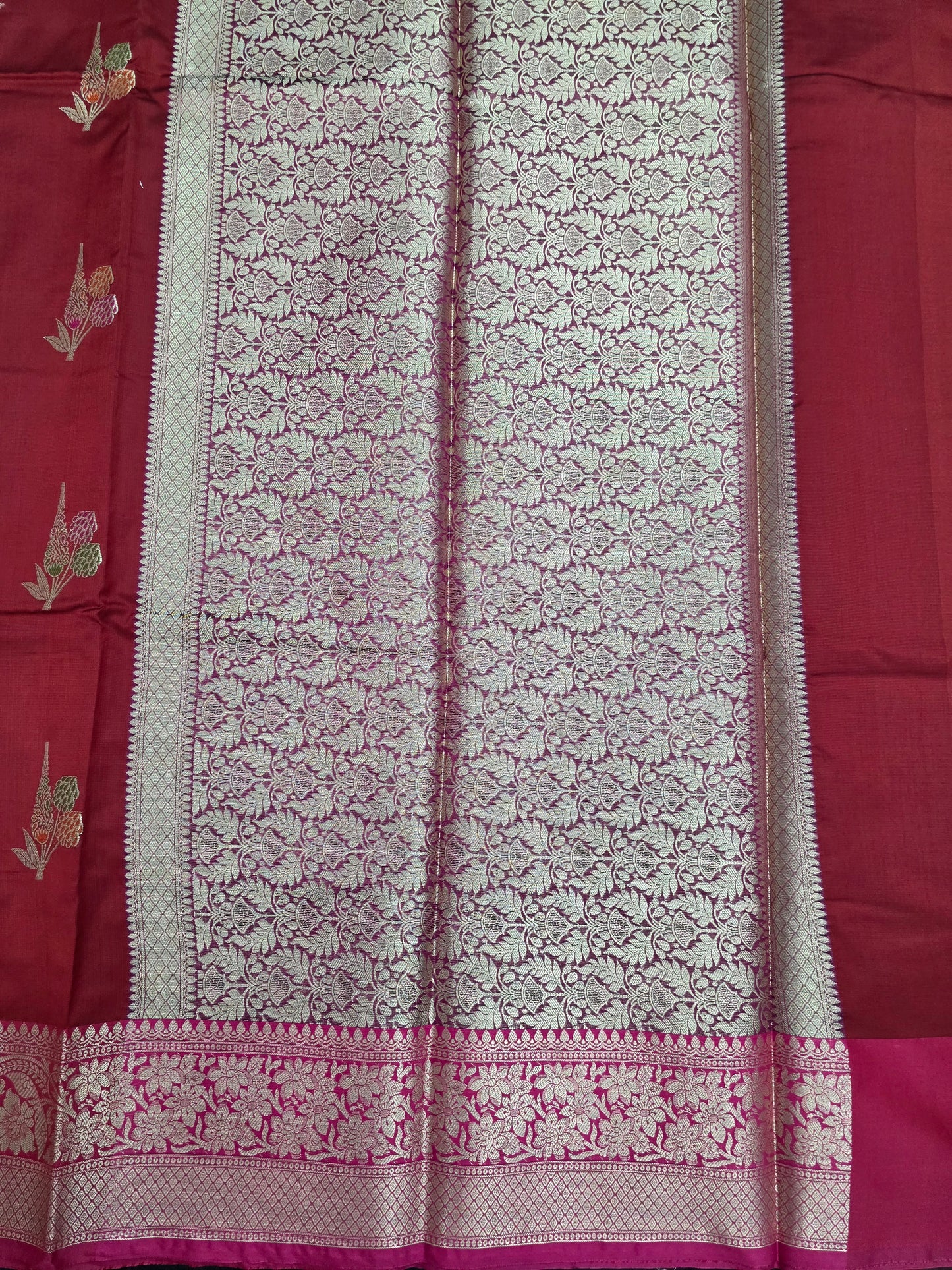 Red Banarasi Katan Saree