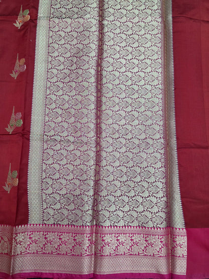 Red Banarasi Katan Saree