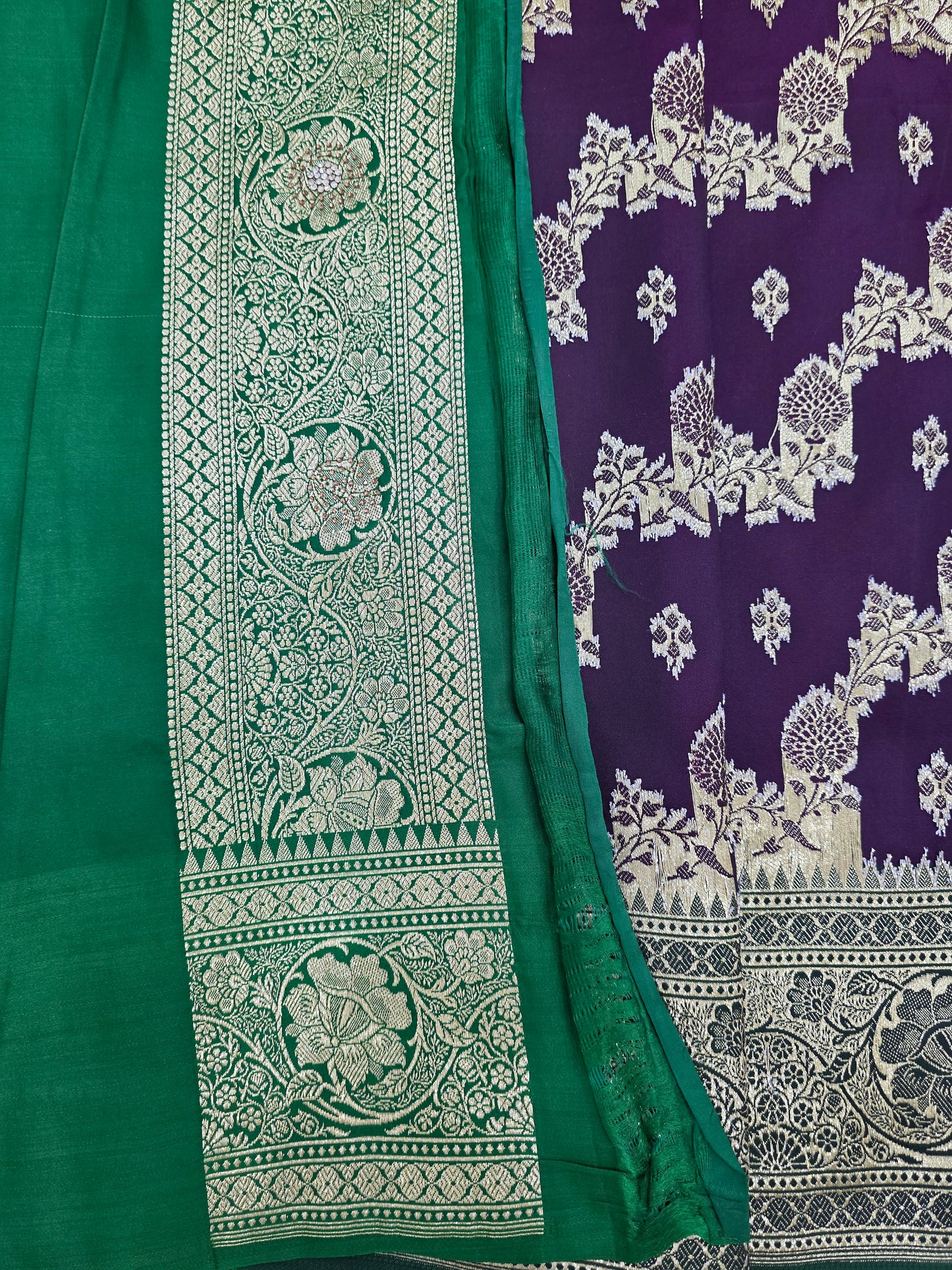 Purple Zarkan Swarovski Banarasi Saree