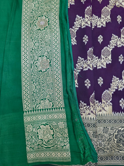 Purple Zarkan Swarovski Banarasi Saree