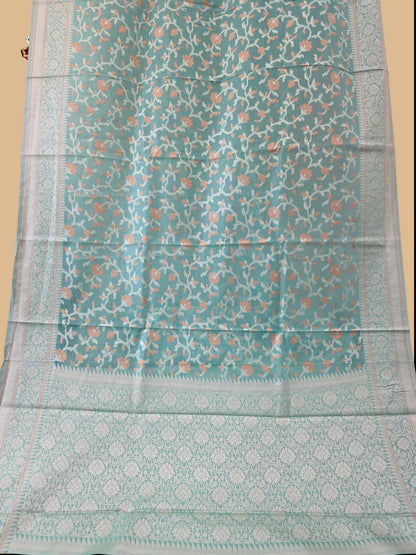 Sea Green Banarasi Silk Saree