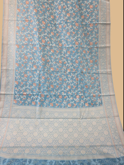 Firozi Banarasi Silk Saree