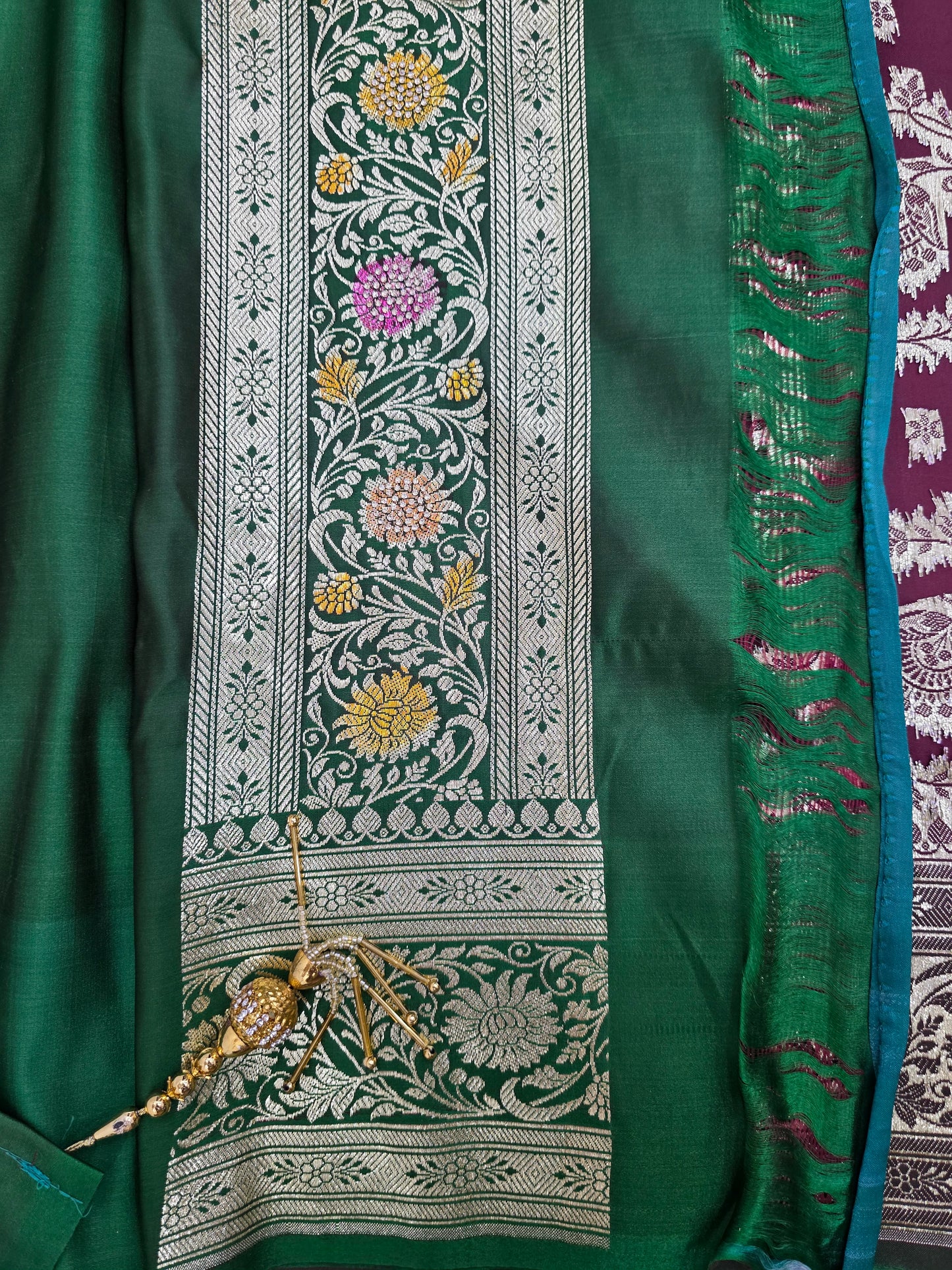 Wine Zarkan Banarasi Katan Saree