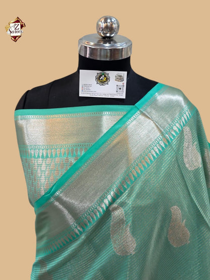 Sea Green Tissue Banarasi