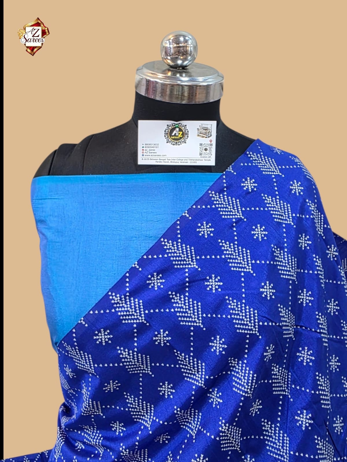 Blue Banarasi Printed Saree