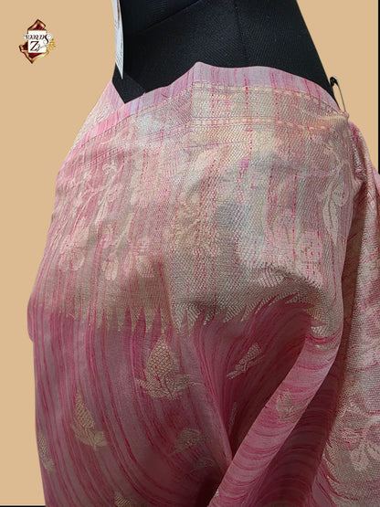 Pink Banarasi Ghicha Saree