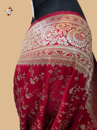 Red Banarasi Katan Saree
