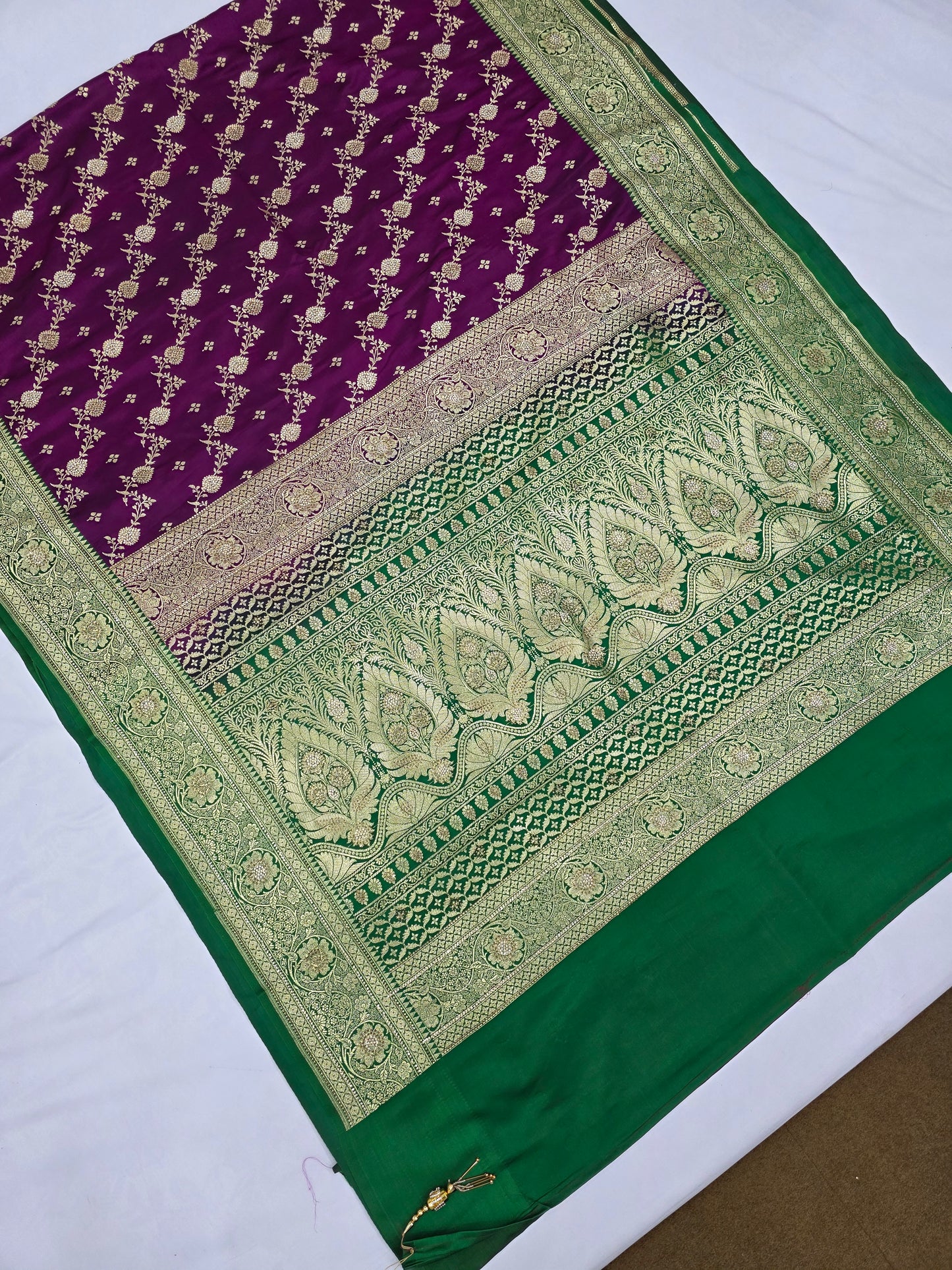 Purple Zarkan Swarovski Banarasi Saree