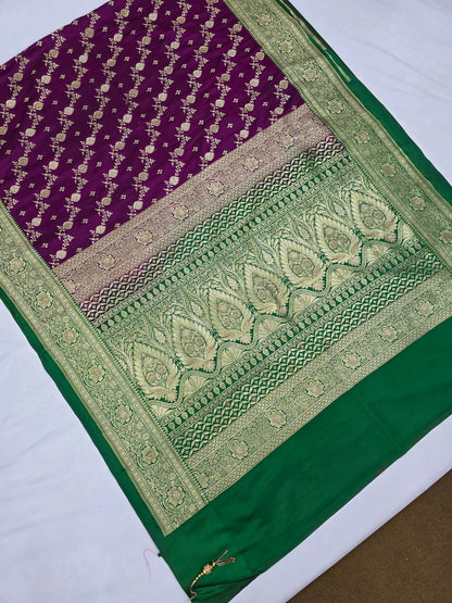 Purple Zarkan Swarovski Banarasi Saree