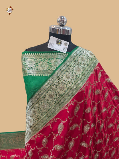 Red Banarasi Zarkan Saree
