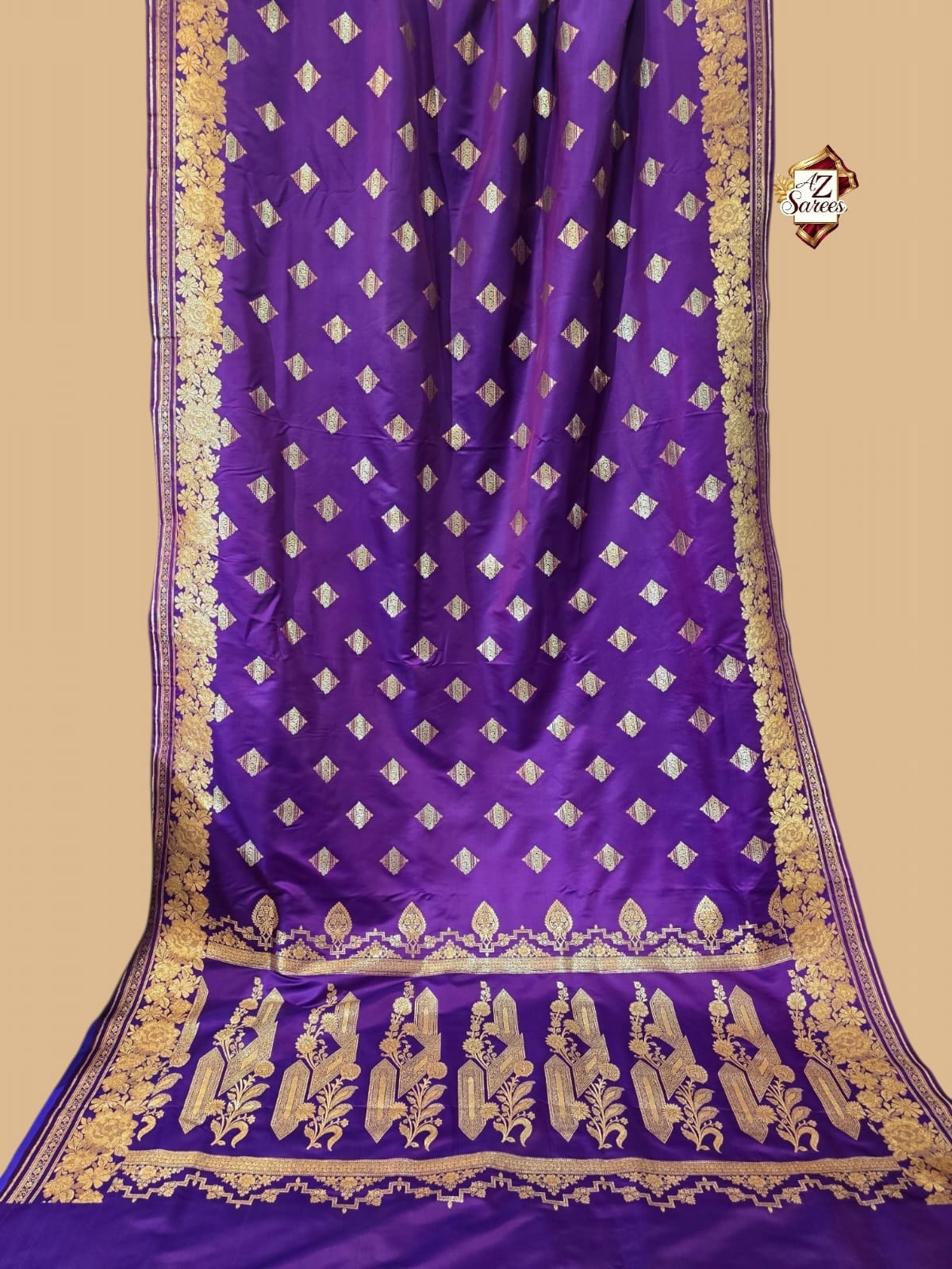 Purple Banarasi mushru Silk