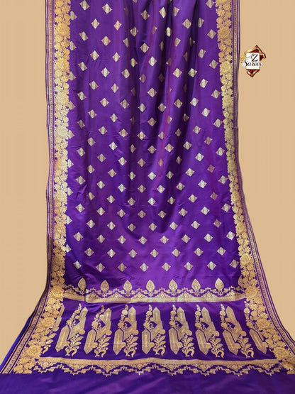 Purple Banarasi mushru Silk