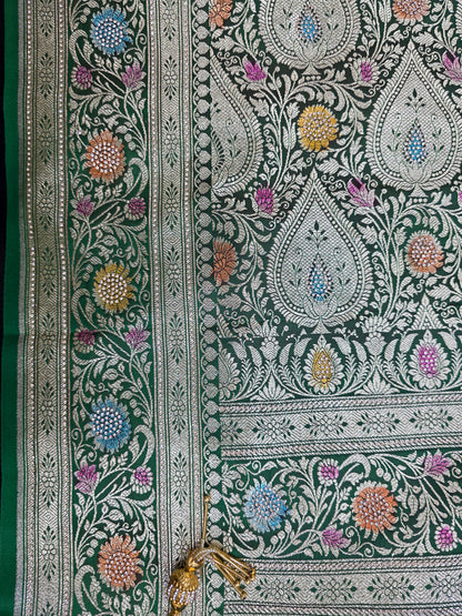 Maroon Zarkan Banarasi Katan Saree