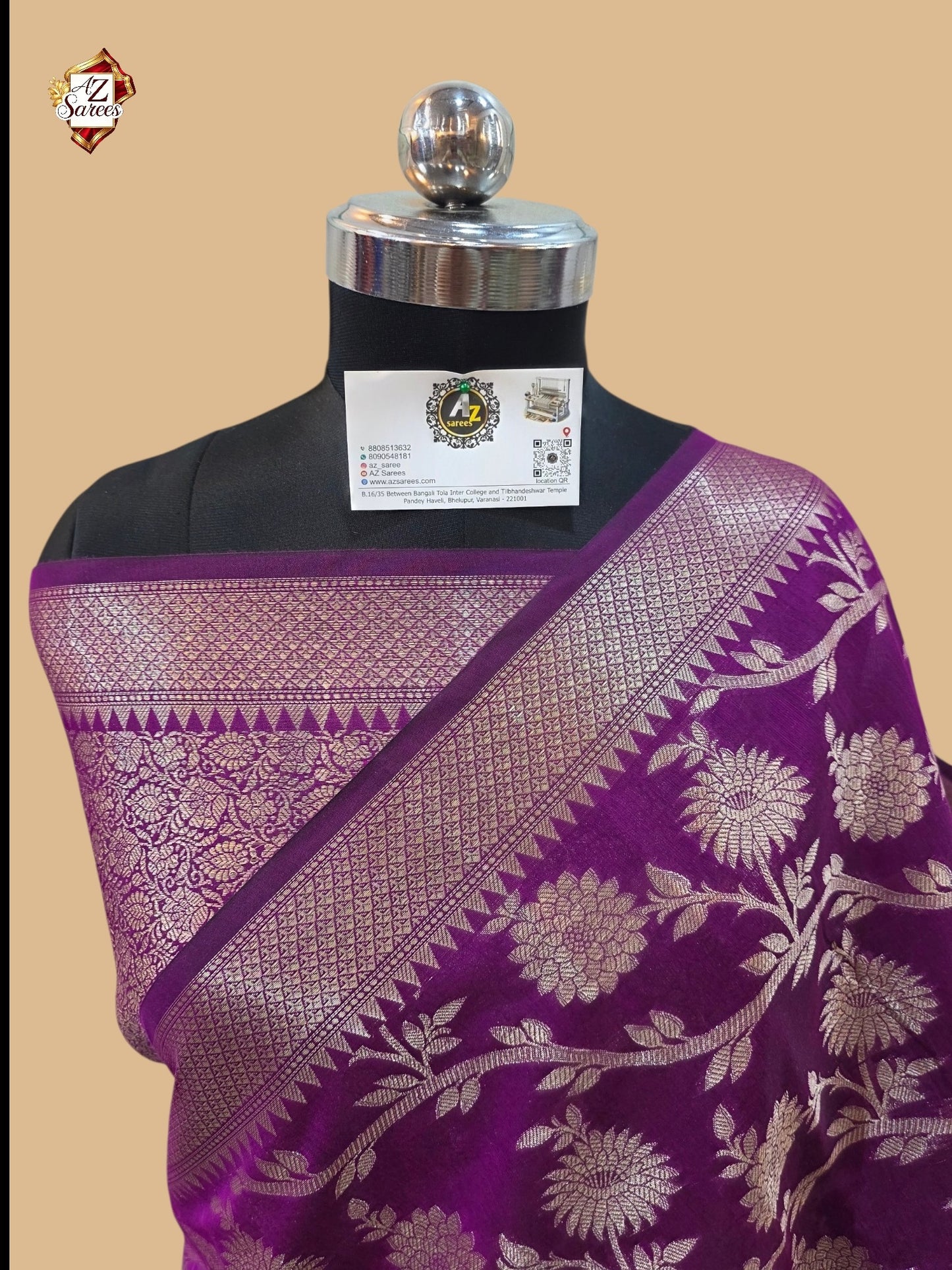 Purple Banarasi Silk Saree