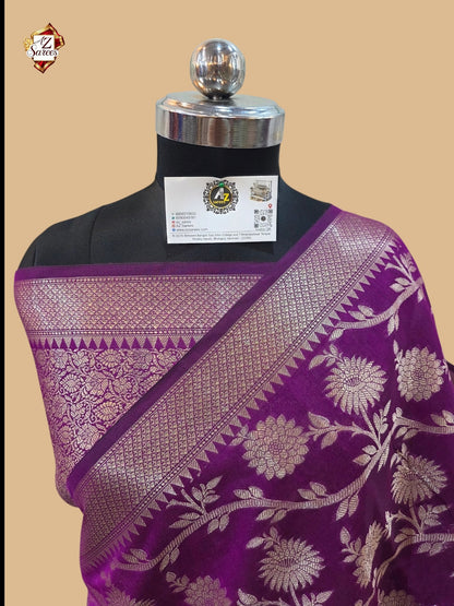 Purple Banarasi Silk Saree