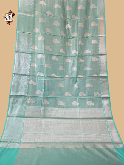 Sea Green Tissue Banarasi