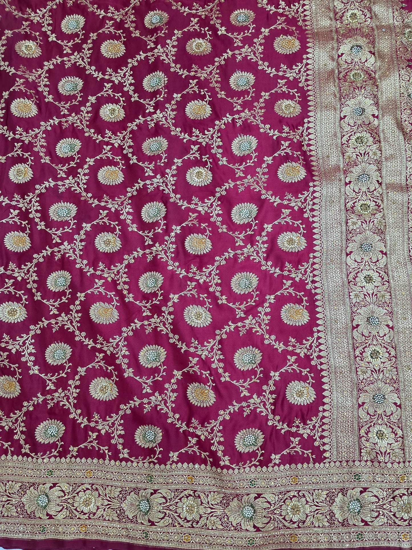 Maroon Cutdana Banarasi Saree