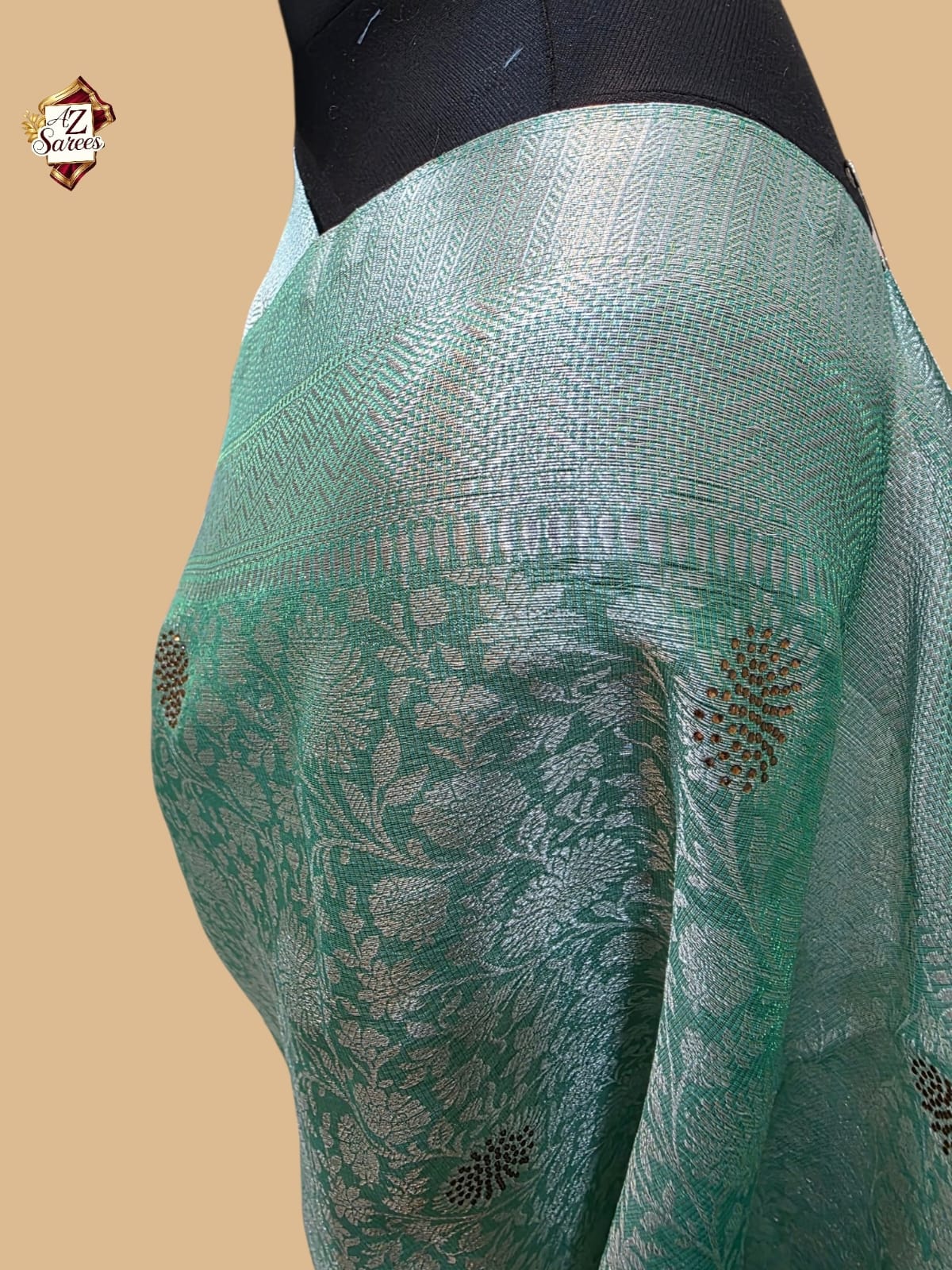 Sea Green Tissue Banarasi