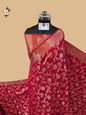 Red Banarasi silk saree