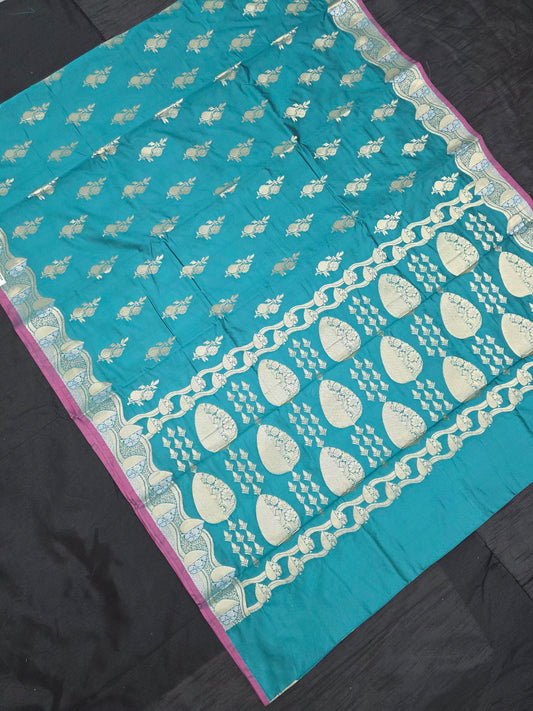 Rama Green Banarasi Katan Saree