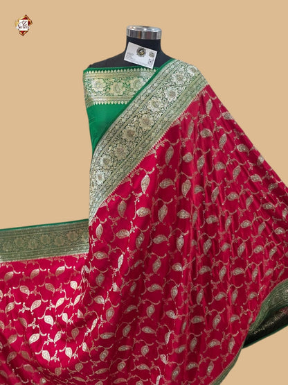 Red Banarasi Zarkan Saree