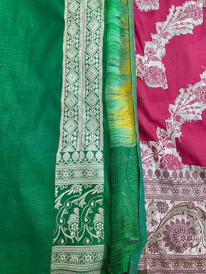 Maroon Zarkan Moti Banarasi Silk Saree