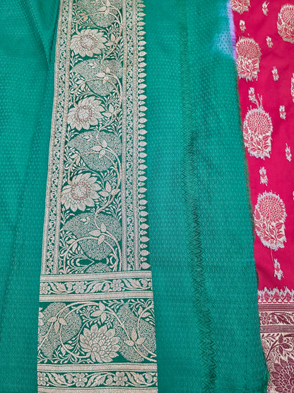 Red Zarkan kutdana Banarasi Silk Saree