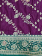 Purple Zardozi Cutdana Banarasi Saree