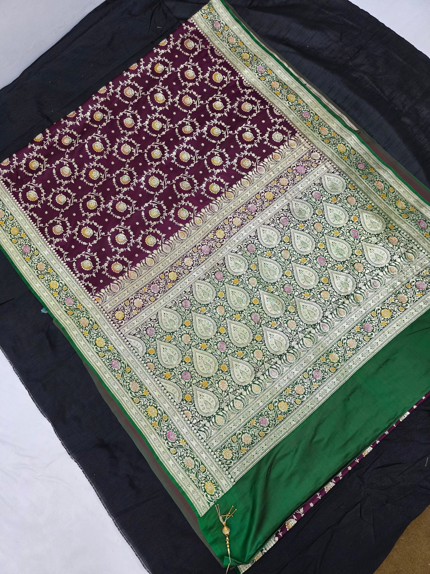 Wine Zarkan Banarasi Katan Saree