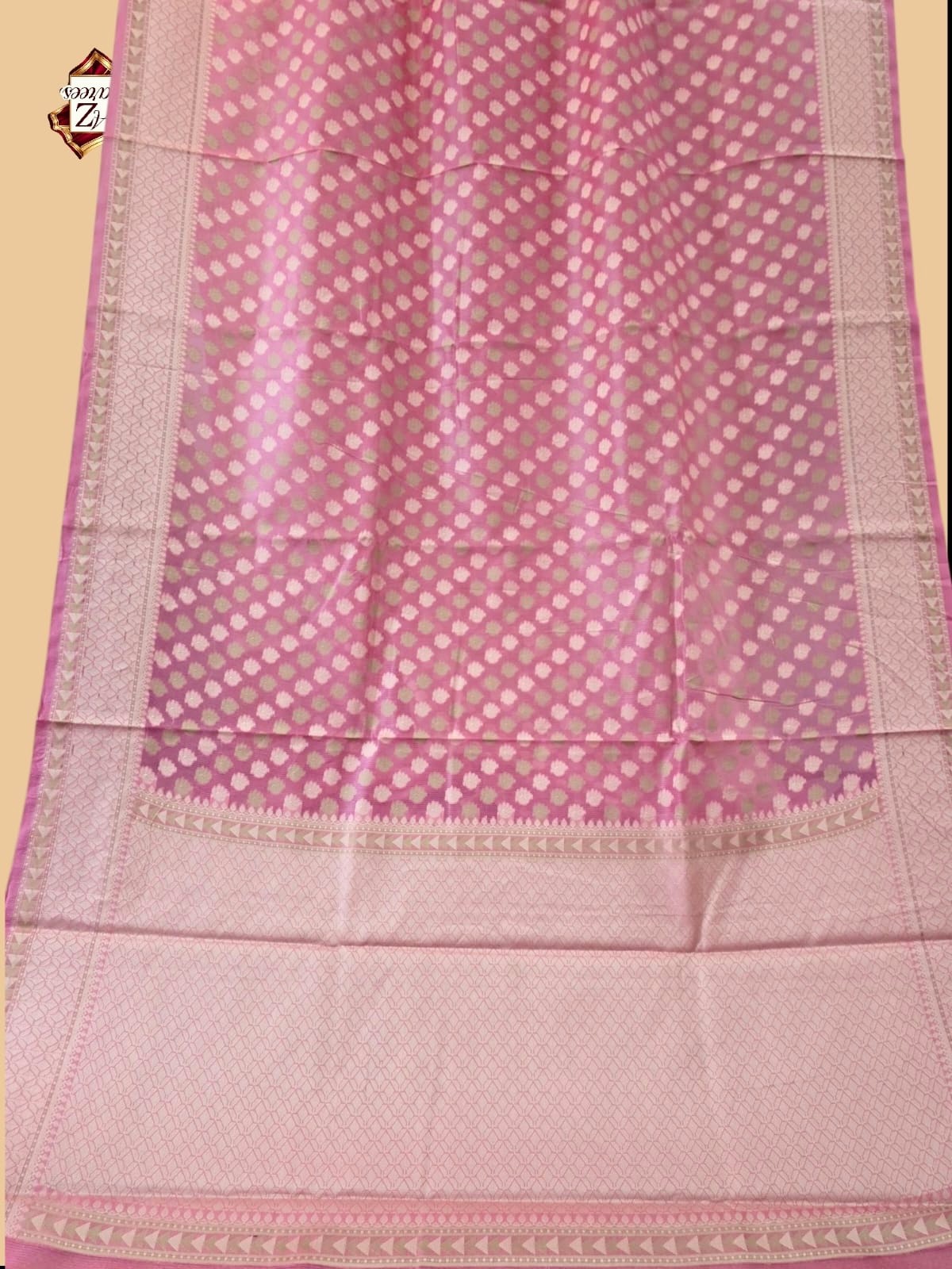 Pink Banarasi silk saree