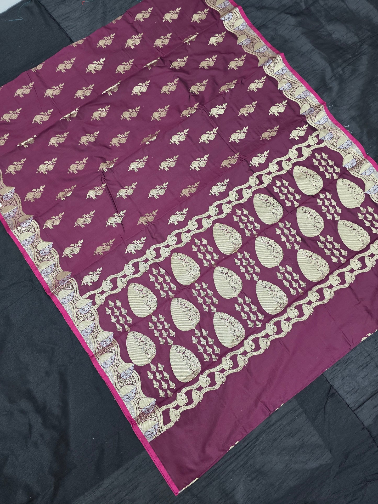 Maroon Banarasi Katan Saree